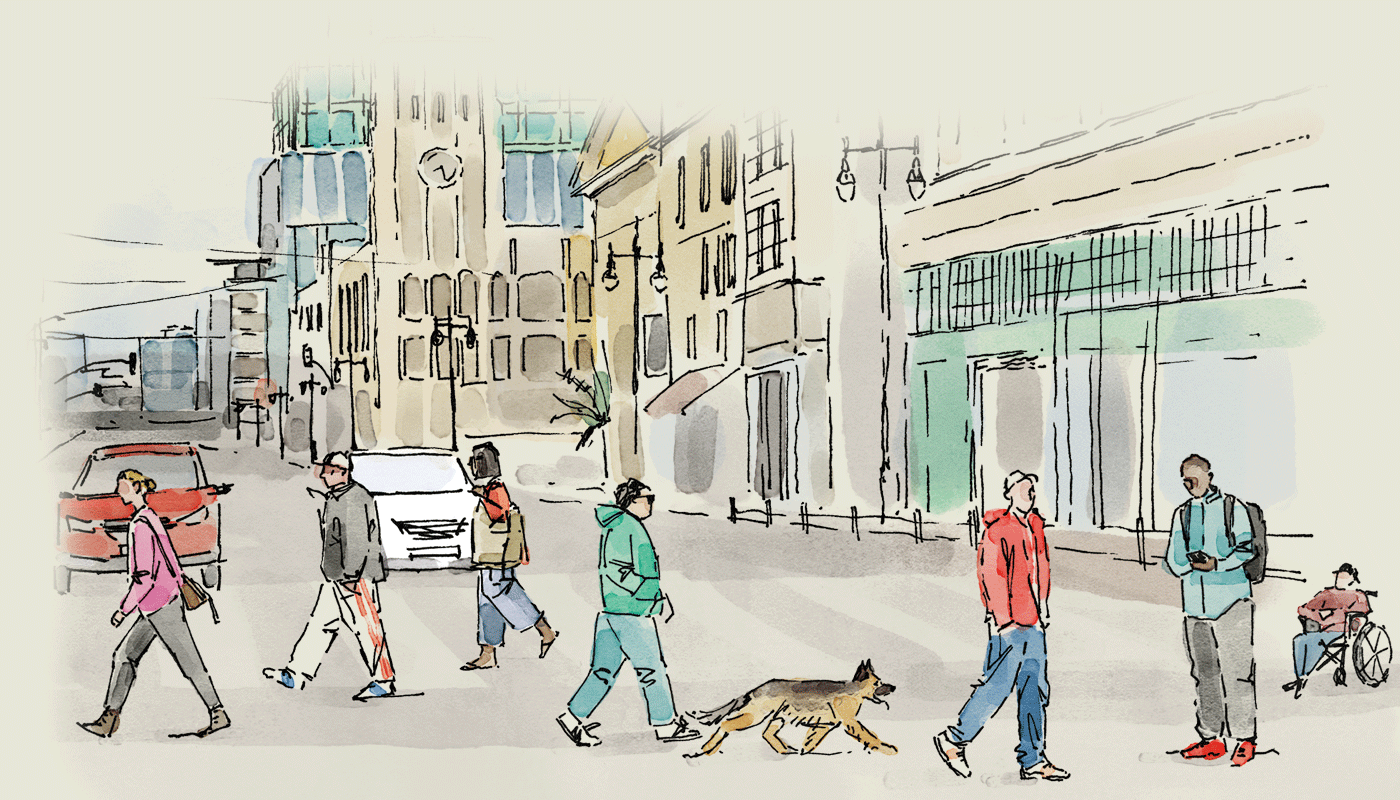 Illustration of a crosswalk in San Francisco